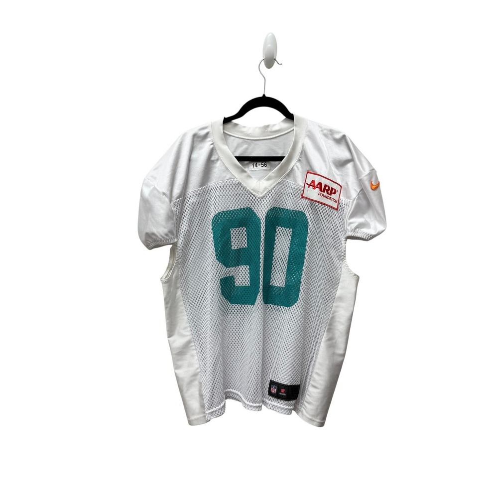 Nike 2014 Miami Dolphins NFL Practice Jersey White Number 90 Mens Size 56 14-56